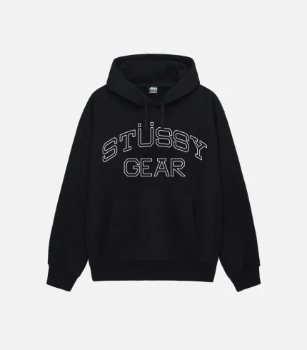 STUSSY GEAR HOODIE BLACK