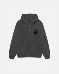 Stussy 8-Ball Zip Hoodie – Pigment Dyed Black