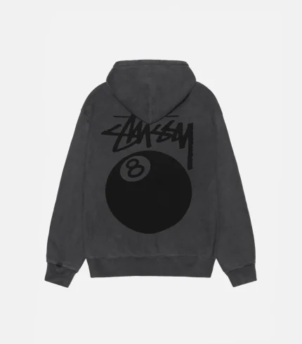 Stussy 8-Ball Zip Hoodie – Pigment Dyed Black