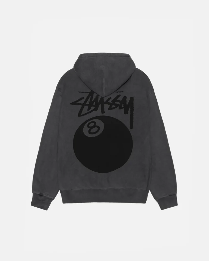 Stussy 8-Ball Zip Hoodie – Pigment Dyed Black