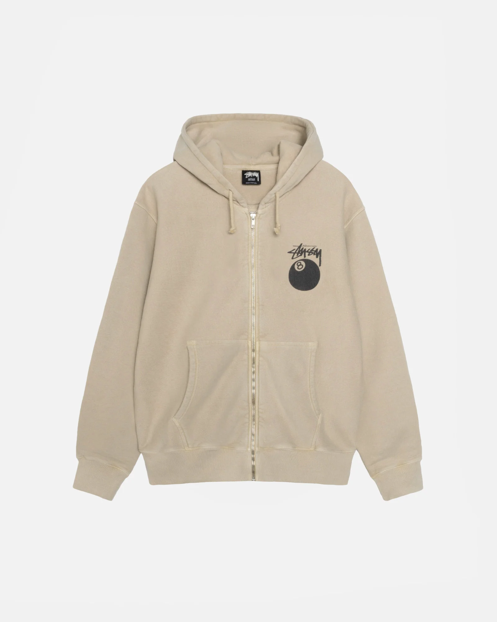 STUSSY 8 BALL ZIP HOODIE – PIGMENT DYED KHAKI