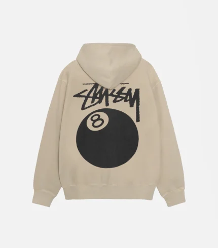STUSSY 8 BALL ZIP HOODIE – PIGMENT DYED KHAKI