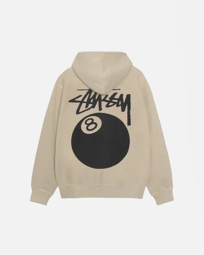 STUSSY 8 BALL ZIP HOODIE – PIGMENT DYED KHAKI