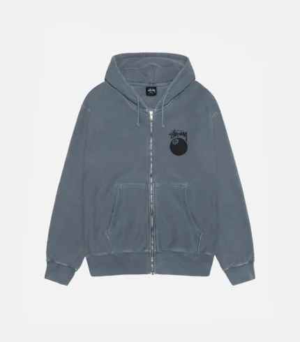 8 BALL ZIP HOODIE PIGMENT DYED