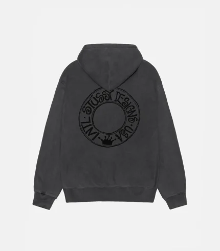 STÜSSY BUANA ZIP HOODIE – PIGMENT DYED BLACK