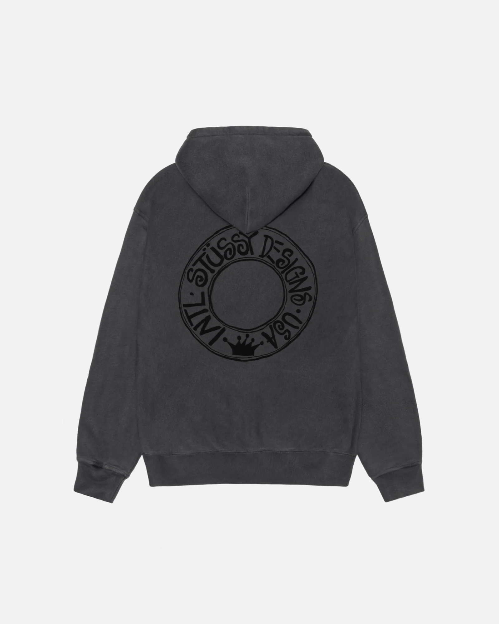 STÜSSY BUANA ZIP HOODIE – PIGMENT DYED BLACK