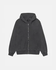 STÜSSY BUANA ZIP HOODIE – PIGMENT DYED BLACK