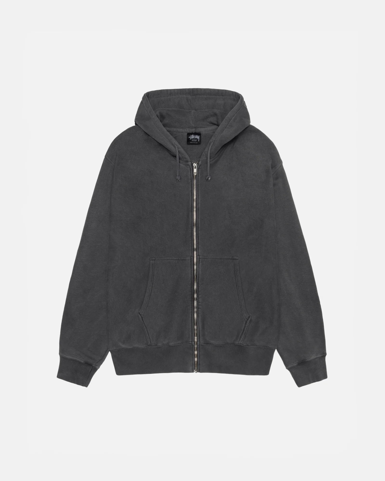 STÜSSY BUANA ZIP HOODIE – PIGMENT DYED BLACK
