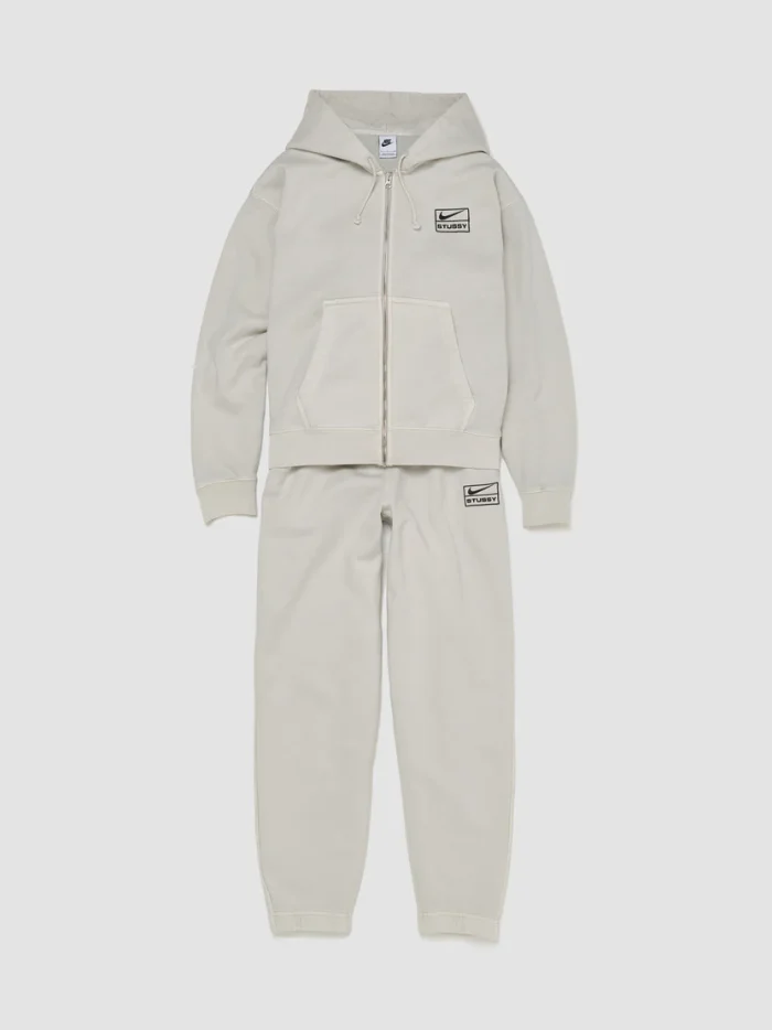 x Stüssy Washed Fleece Tracksuit in Light Bone