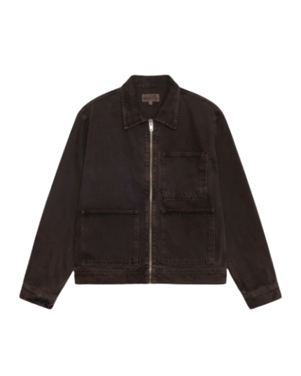 ZIP WORK JACKET DENIM – BROWN