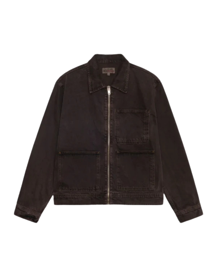 ZIP WORK JACKET DENIM – BROWN